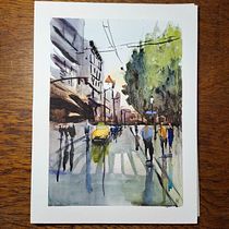 Mon projet du cours : Paysages urbains à l’aquarelle. Un progetto di Belle arti, Pittura ad acquerello e Illustrazione architettonica di andrea_nail - 26.09.2022