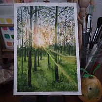 Mi proyecto del curso: Paisajes de ensueño con acuarela: plasma la luz. Projekt z dziedziny  Malarstwo i Malowanie akwarelą użytkownika Amalia del Cid - 26.10.2022
