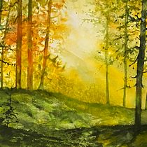 My project for course: Dreamy Watercolor Landscapes: Paint with Light. Projekt z dziedziny  Malarstwo i Malowanie akwarelą użytkownika dkammererart - 02.11.2022