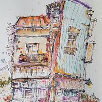 My project for course: Expressive Architectural Sketching with Colored Markers. Sketching, Drawing, Architectural Illustration, Sketchbook & Ink Illustration project by Miranda Geerts - 11.03.2022