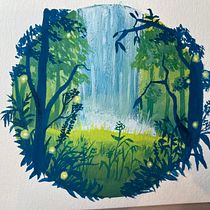 My project for course: Painting Atmospheric Landscapes with Gouache. Projekt z dziedziny Trad, c, jna ilustracja,  Malarstwo i Malowanie gwaszami użytkownika Zhou Su - 04.11.2022