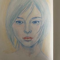My project for course: Vibrant Portrait Drawing with Colored Pencils. Drawing, Portrait Drawing, Sketchbook, and Colored Pencil Drawing project by Zhou Su - 11.04.2022