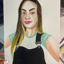 Meu projeto do curso: Retrato em aquarela a partir de uma fotografia. Traditional illustration, Watercolor Painting, and Portrait Drawing project by Mayara Mendes - 11.02.2022