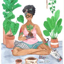 Meu projeto do curso: Ilustração e caracterização de personagens com aquarela. Un proyecto de Ilustración tradicional, Diseño de personajes, Pintura y Pintura a la acuarela de Juliana Germano Farias - 04.11.2022