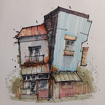 Mi proyecto del curso: Dibujo arquitectónico expresivo con marcadores de colores. Sketching, Drawing, Architectural Illustration, Sketchbook & Ink Illustration project by hectoribaez92 - 11.05.2022
