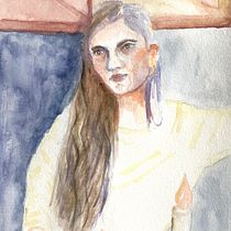 My project for course: Artistic Portrait with Watercolors. Fine Arts, Painting, Watercolor Painting, and Portrait Drawing project by Raphaelle - 11.06.2022
