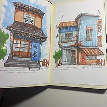 My project for course: Expressive Architectural Sketching with Colored Markers. Sketching, Drawing, Architectural Illustration, Sketchbook & Ink Illustration project by mhall33300 - 11.04.2022