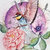 LIBERTAD - Ilustración naturalista de aves con acuarela. Ilustração tradicional, Pintura em aquarela, Desenho realista e Ilustração naturalista projeto de Diana Agudelo - 07.11.2022