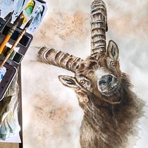 Mon projet du cours : Portraits expressifs d'animaux à l'aquarelle. Ilustração tradicional, Pintura em aquarela, Desenho realista e Ilustração naturalista projeto de catherine_bergiron - 07.11.2022