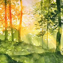 Mi proyecto del curso: Paisajes de ensueño con acuarela: plasma la luz. Un projet de Peinture , et Aquarelle de Monica Acedo - 05.11.2022
