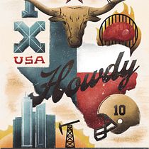 Texas: The Lone Star State. Traditional illustration, Digital Illustration, Design, and Lettering project by Jaret - 10.30.2022