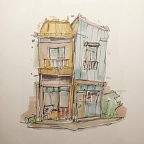 My project for course: Expressive Architectural Sketching with Colored Markers. Een project van  Schetsen,  Tekening,  Architecturale illustratie, Sketchbook y  Illustratie met inkt van Lars Thowsen - 05.09.2022