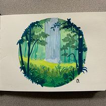My project for course: Painting Atmospheric Landscapes with Gouache. Projekt z dziedziny Trad, c, jna ilustracja,  Malarstwo i Malowanie gwaszami użytkownika Dietrich Adonis (Ordoñez) - 04.10.2022