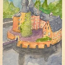 Mein Abschlussprojekt für den Kurs: Architektonische Zeichnung mit Aquarell und Tinte. Sketching, Drawing, Watercolor Painting, Architectural Illustration, Sketchbook & Ink Illustration project by Marion Vrenegor - 11.10.2022