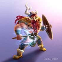 Brynjar El Vikingo. Un proyecto de Ilustración tradicional, Diseño de personajes, Videojuegos y Diseño de videojuegos de Lía Yael Salas Tello - 14.11.2022