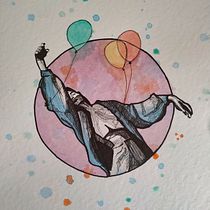 Così brava a rialzarti sembri nata per cadere. Character Design, Fine Arts, Painting, Watercolor Painting, Portrait Drawing, and Artistic Drawing project by Grazia Bernardi - 11.12.2022