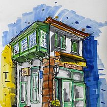 My project for course: Expressive Architectural Sketching with Colored Markers. Een project van  Schetsen,  Tekening,  Architecturale illustratie, Sketchbook y  Illustratie met inkt van Kelvin Ng - 11.11.2022