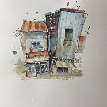 My project for course: Expressive Architectural Sketching with Colored Markers. Sketching, Drawing, Architectural Illustration, Sketchbook & Ink Illustration project by annavelikaya2013 - 11.11.2022