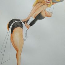 PIN UP de CARMEN SEVILLA. Traditional illustration, Fine Arts, Painting, Pencil Drawing, and Drawing project by rubenca - 11.12.2022