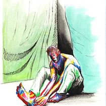 Mi proyecto del curso: Dibujo expresivo de la figura humana: explora formas y colores. Fine Arts, Pencil Drawing, Drawing, Portrait Drawing, Realistic Drawing, Figure Drawing, Gouache Painting, and Traditional illustration project by brunobecchetti18 - 11.13.2022