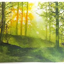 My project for course: Dreamy Watercolor Landscapes: Paint with Light. Pintura, Pintura em aquarela e Ilustração tradicional projeto de johndoyle44 - 12.11.2022