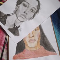Meu projeto do curso: Caderno de retratos em aquarela. Painting, Watercolor Painting, Portrait Drawing, and Sketchbook project by Miriã Santana dos Santos - 10.27.2022