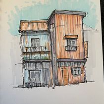 My project for course: Expressive Architectural Sketching with Colored Markers. Sketching, Drawing, Architectural Illustration, Sketchbook & Ink Illustration project by sunamisue2 - 11.14.2022