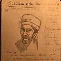 Mon projet du cours :  Principes de base du portrait au crayon  Voici mon dessin du vieil homme au turban, il a un problème aux yeux !. Projekt z dziedziny  Sztuki piękne, R, sunek ołówkiem,  R, sunek, R, sunek realist, czn,  R, sunek art, st i czn użytkownika nive57 - 14.11.2022