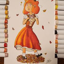 Autumn vibes. Un projet de Illustration traditionnelle, Peinture, B, e dessinée, Théorie des couleurs, Conception de personnages, Dessin, Esquisse , Art conceptuel , et Dessin artistique de julsina - 15.11.2022