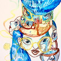 Mi proyecto del curso: Ilustración surrealista con acuarela y tinta. Traditional illustration, Fine Arts, Painting, Drawing, and Watercolor Painting project by Ana Borrero A - 11.16.2022