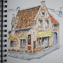 Mój projekt z kursu: Rysunek architektoniczny: kolor i artystyczna ekspresja. Een project van  Schetsen,  Tekening,  Architecturale illustratie, Sketchbook y  Illustratie met inkt van Anna Ren-Kurc - 15.11.2022