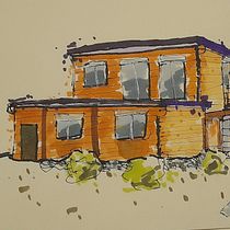 Mon projet du cours : Esquisses d'architecture expressives aux feutres de couleur. Een project van  Schetsen,  Tekening,  Architecturale illustratie, Sketchbook y  Illustratie met inkt van lolol - 16.11.2022
