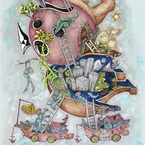 My project for course: Surreal Illustration with Watercolor and Ink. Traditional illustration, Fine Arts, Painting, Drawing, and Watercolor Painting project by nimet özden - 10.12.2022