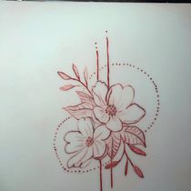 Mi proyecto del curso: Tatuaje botánico con puntillismo. Un progetto di Illustrazione tradizionale, Design di tatuaggi e Illustrazione botanica di marianney - 17.11.2022