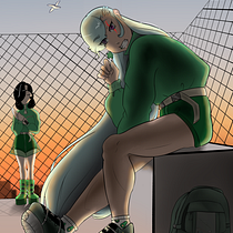 Mi proyecto del curso: Ilustración digital Uma y Jade en el descanso de clase. . Traditional illustration, Character Design, Comic, Digital Illustration, and Manga project by kembla - 11.18.2022