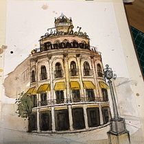 Mi proyecto del curso: Dibujo arquitectónico con acuarela y tinta. Sketching, Drawing, Watercolor Painting, Architectural Illustration, Sketchbook, Ink Illustration, and Traditional illustration project by sarabryanton - 11.16.2022