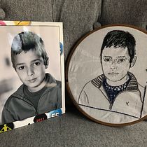 Mon projet du cours : Création de portraits brodés. Un projet de Broderie , et Design textile de Class'éco Créations - 17.11.2022