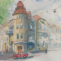 My project for course: Architectural Sketching with Watercolor and Ink. Sketching, Drawing, Watercolor Painting, Architectural Illustration, Sketchbook & Ink Illustration project by jj.kilpe - 11.18.2022