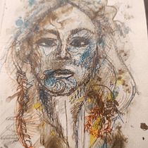 My project for course: Experimental Portraiture with Ink, Tea and Alcohol. Fine Arts, Painting, Drawing & Ink Illustration project by Alina Vartic - 11.19.2022