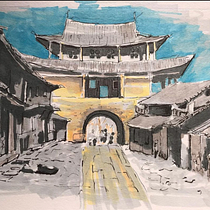 My project for course: Expressive Architectural Sketching with Colored Markers. Sketching, Drawing, Architectural Illustration, Sketchbook & Ink Illustration project by Nienke Adamse - 11.20.2022