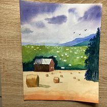 My project for course: Watercolor Landscapes: Experimental Tools and Techniques. Projekt z dziedziny  Sztuki piękne,  Malarstwo i Malowanie akwarelą użytkownika Chantal Dufour - 21.11.2022