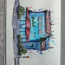 My project for course: Expressive Architectural Sketching with Colored Markers. Sketching, Drawing, Architectural Illustration, Sketchbook & Ink Illustration project by kateqwerty218 - 11.21.2022