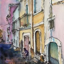 Monte San Angelo : Architectural Sketching with Watercolor and Ink. Sketching, Drawing, Watercolor Painting, Architectural Illustration, Sketchbook & Ink Illustration project by Louise Young - 11.23.2022