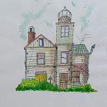My first expressive architectural drawing with colored markers. Sketching, Drawing, Architectural Illustration, Sketchbook & Ink Illustration project by Aldo Murakawa - 11.16.2022