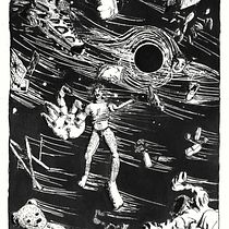 Autorretrato con hoyo negro. Ilustração tradicional, Desenho, Desenho artístico e Ilustração com tinta projeto de Daniel Reynoso - 24.11.2022