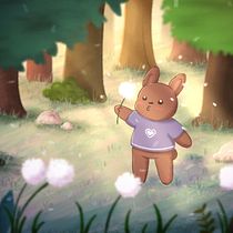 course project: rabbit in the forrest. Un progetto di Illustrazione tradizionale e Illustrazione digitale di vm62pmx79f - 23.11.2022