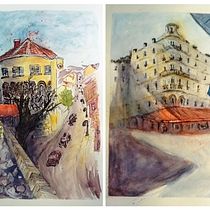 My project for course: Architectural Sketching with Watercolor and Ink. Esboçado, Desenho, Pintura em aquarela, Ilustração arquitetônica, Sketchbook e Ilustração com tinta projeto de kameliaj - 24.11.2022