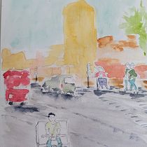 Mi proyecto del curso: Sketching urbano: dibuja tu ciudad en movimiento. Traditional illustration, Sketching, Drawing, Watercolor Painting, Architectural Illustration, and Sketchbook project by Lola Aceituno - 11.24.2022