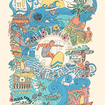 Doodle-Style Vector Illustration of Surfing theme. Traditional illustration, Vector Illustration, and Digital Illustration project by Evgenii Kurochkin - 11.12.2022