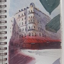 My Creation: Architectural Sketching with Watercolor and Ink. Sketching, Drawing, Watercolor Painting, Architectural Illustration, Sketchbook & Ink Illustration project by jmistry_87 - 11.23.2022